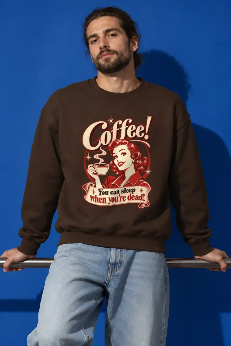 "Coffee When Dead" Heavy Blend Unisex Crewneck Sweatshirt