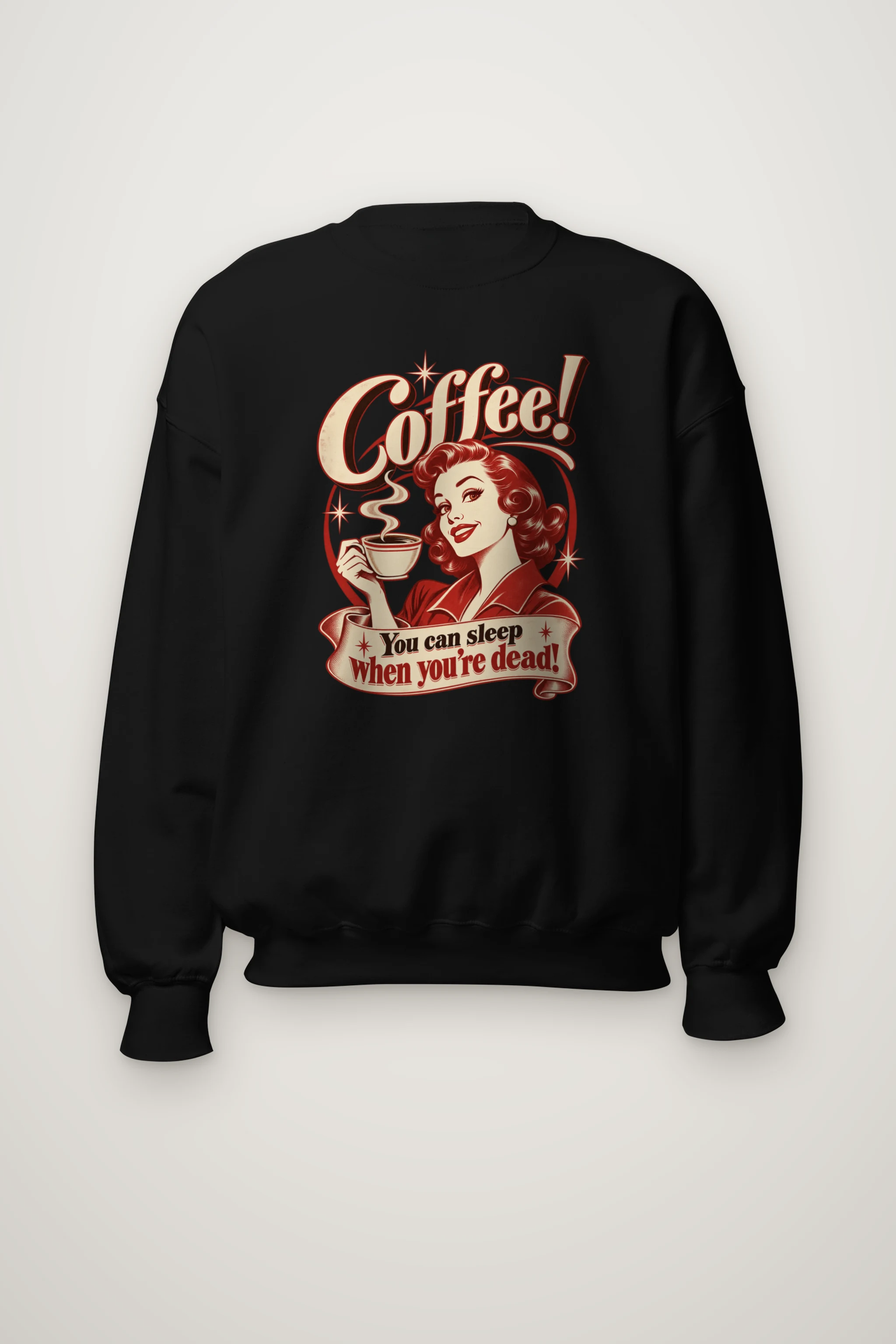 "Coffee When Dead" Heavy Blend Unisex Crewneck Sweatshirt