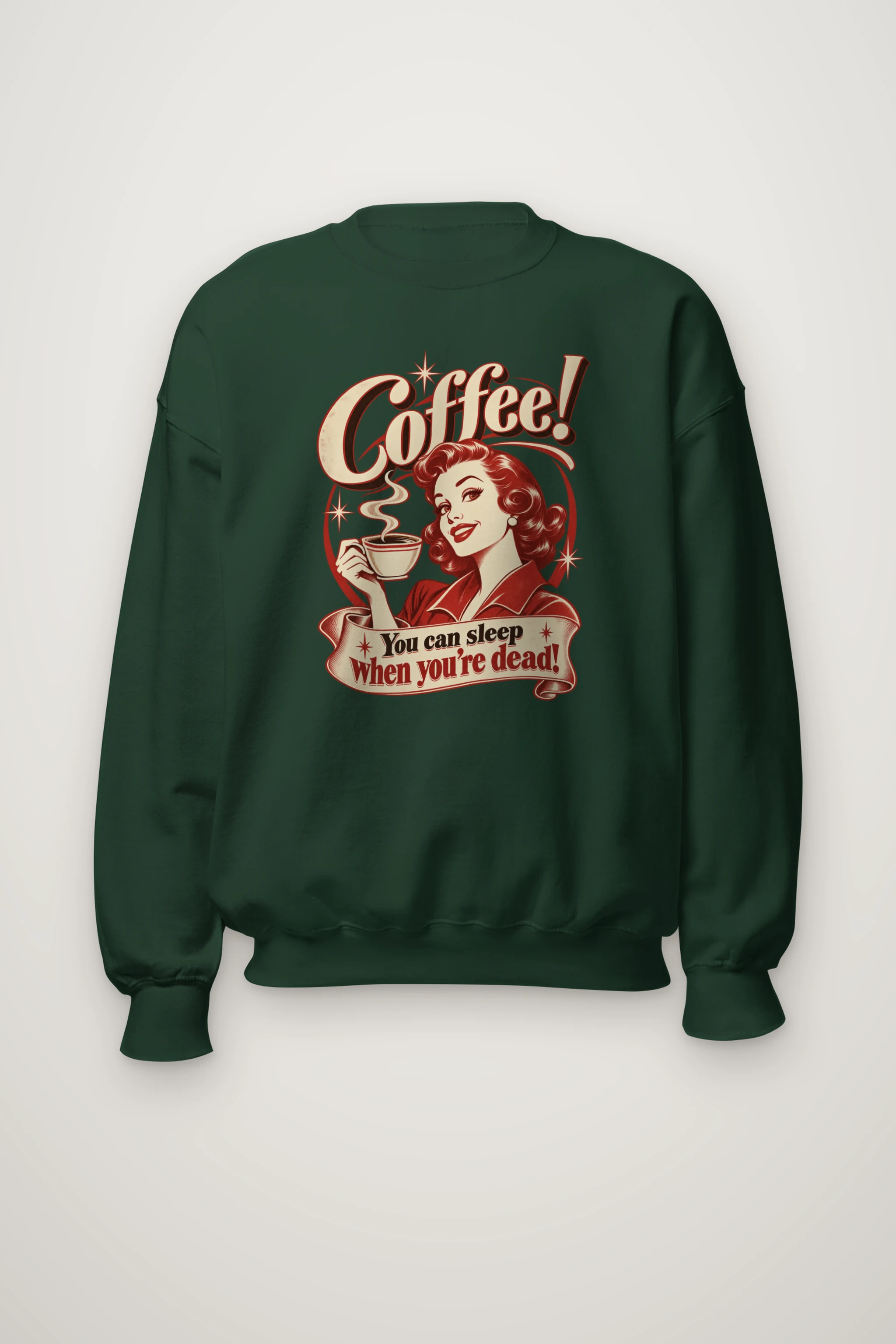 "Coffee When Dead" Heavy Blend Unisex Crewneck Sweatshirt