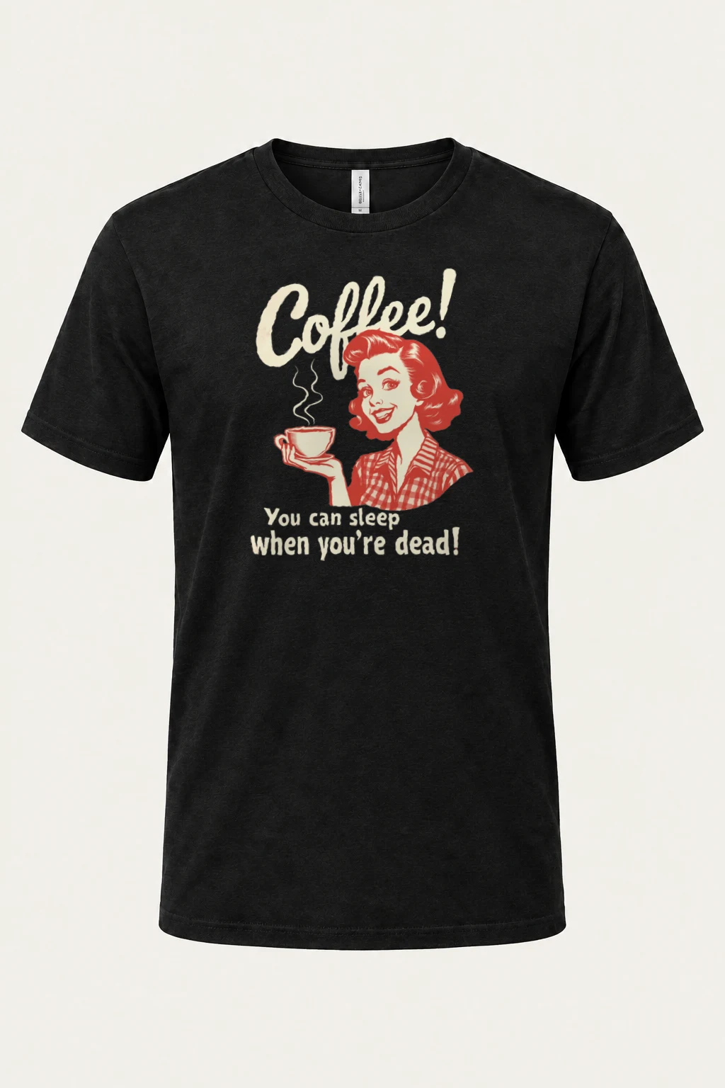 "Coffee When You're Dead" Heavyweight Unisex Crewneck T-shirt | Gildan 5000