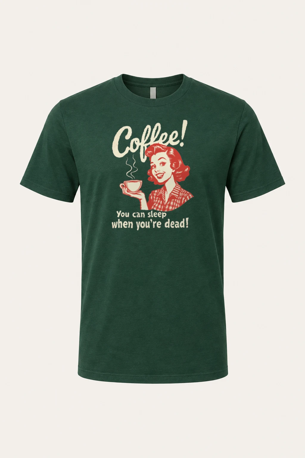 "Coffee When You're Dead" Heavyweight Unisex Crewneck T-shirt | Gildan 5000