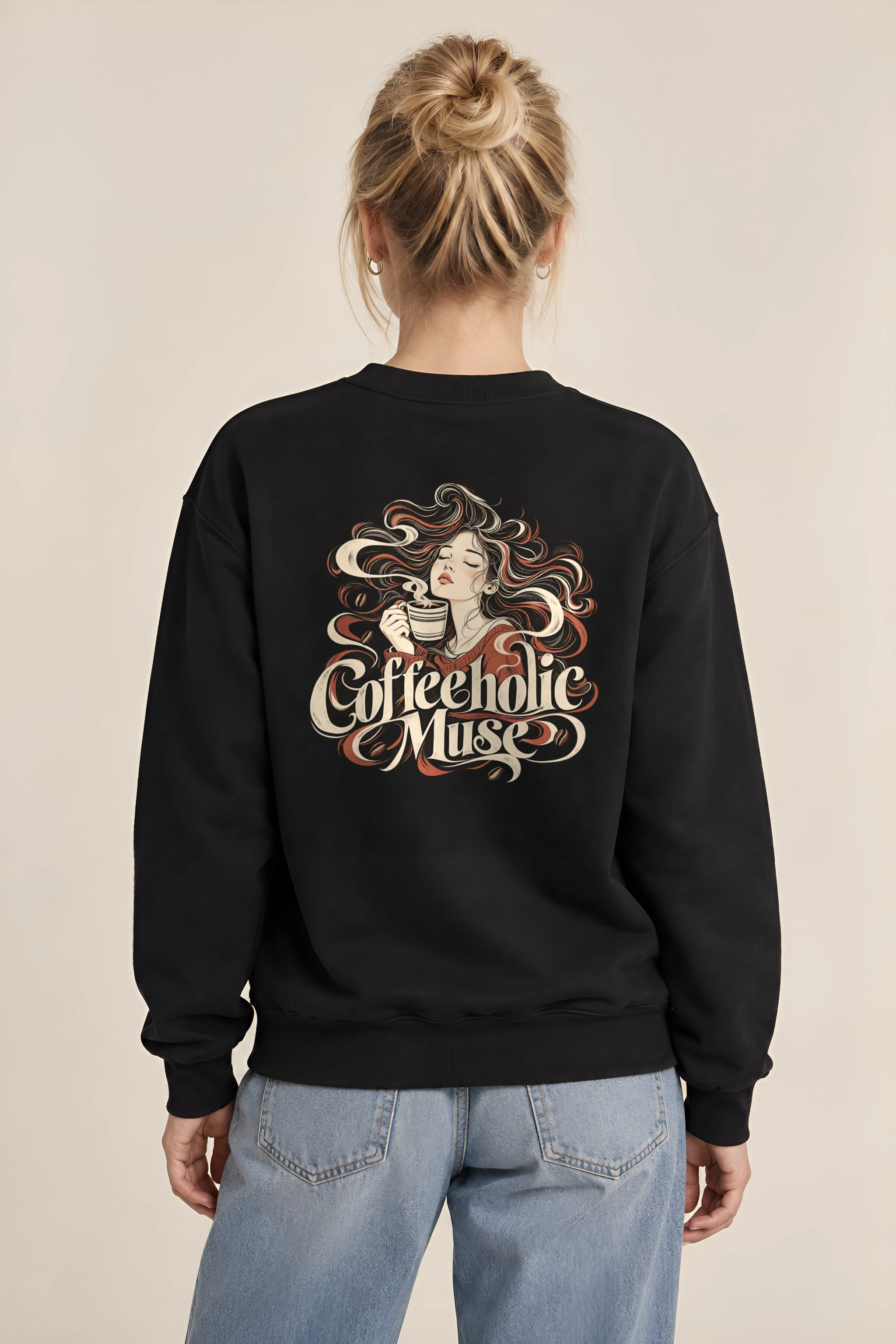 "Coffeeholic Muse" 1 Crewneck Sweatshirt