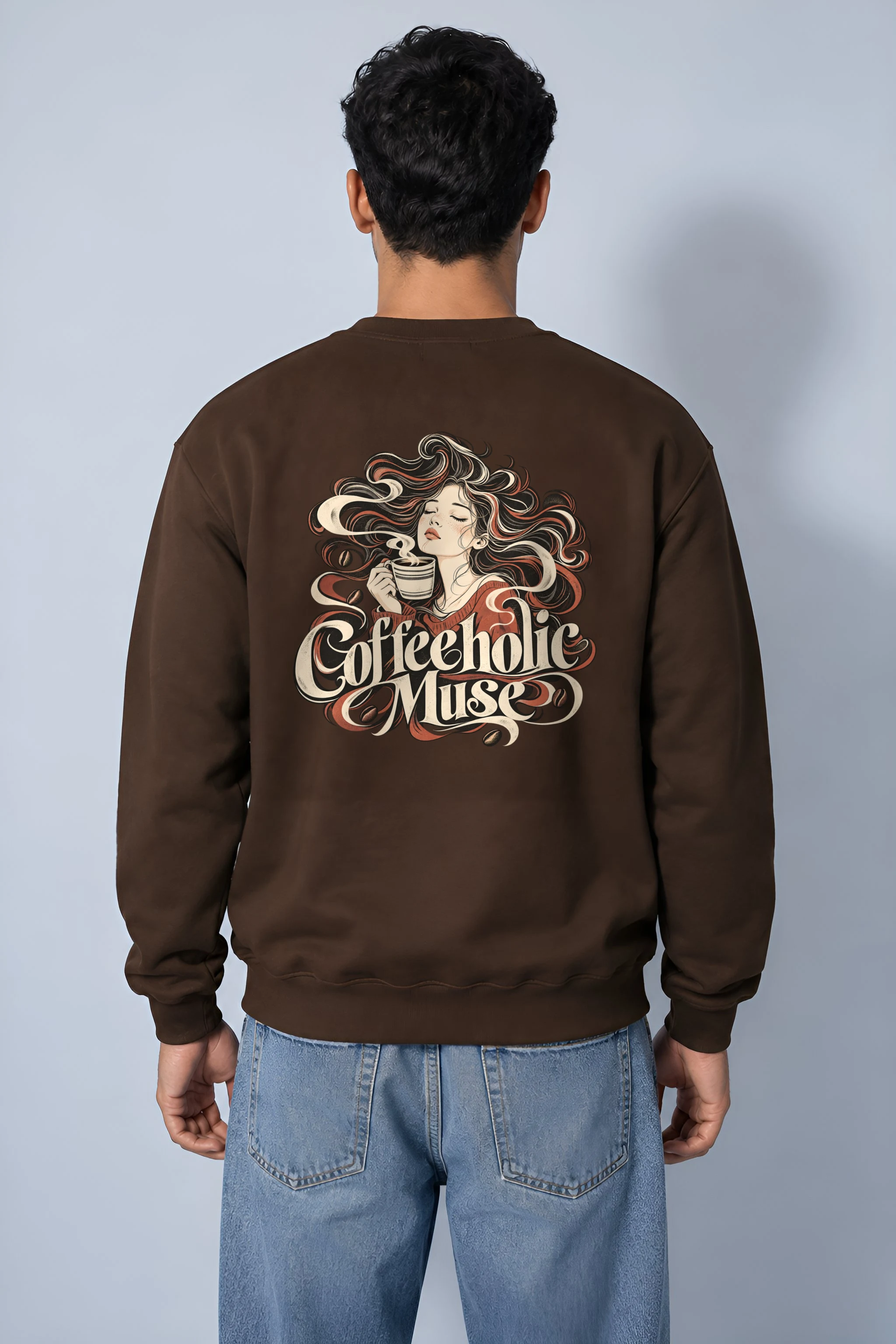 "Coffeeholic Muse" 1 Crewneck Sweatshirt