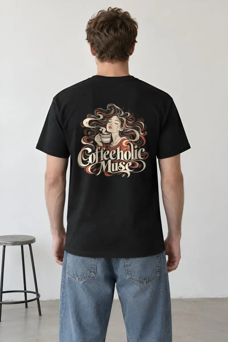 "Coffeeholic Muse" Heavyweight Unisex Crewneck T-shirt