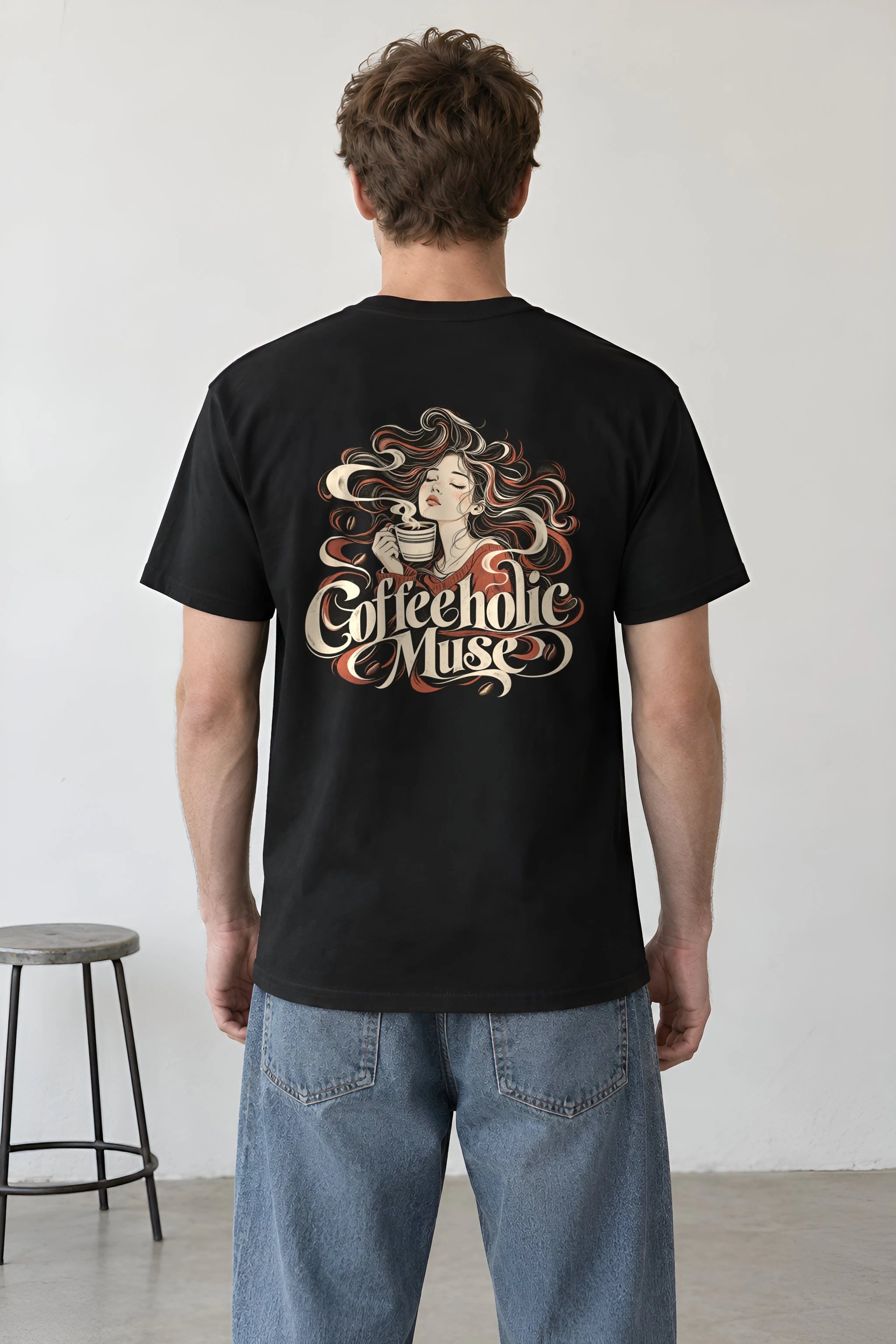 "Coffeeholic Muse" Heavyweight Unisex Crewneck T-shirt