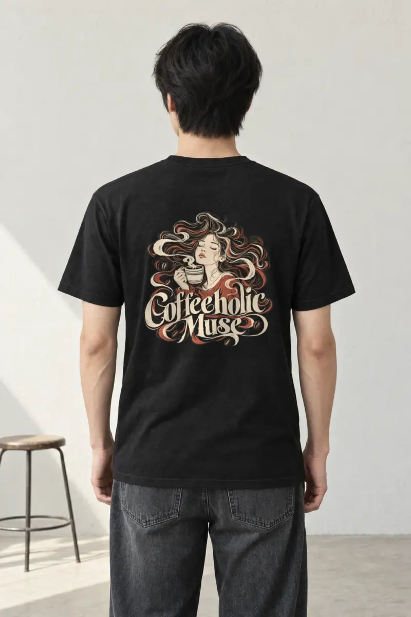 "Coffeeholic Muse" Heavyweight Unisex Crewneck T-shirt