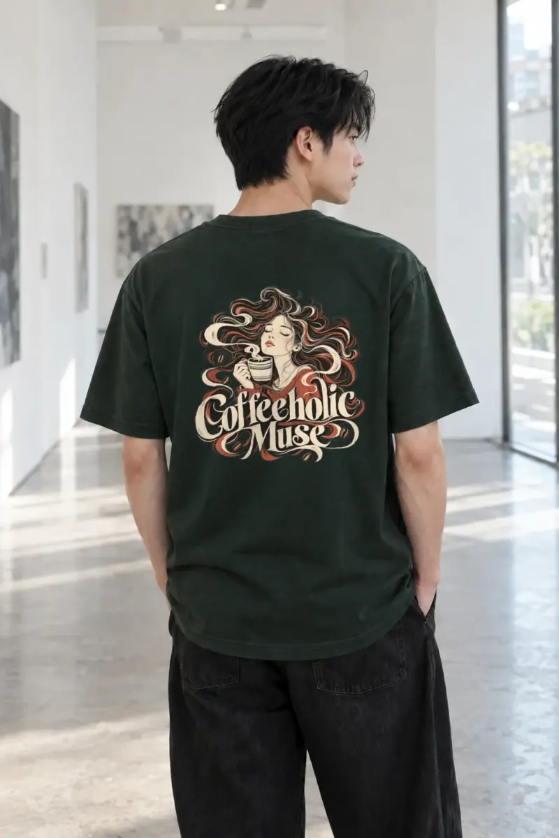 "Coffeeholic Muse" Heavyweight Unisex Crewneck T-shirt