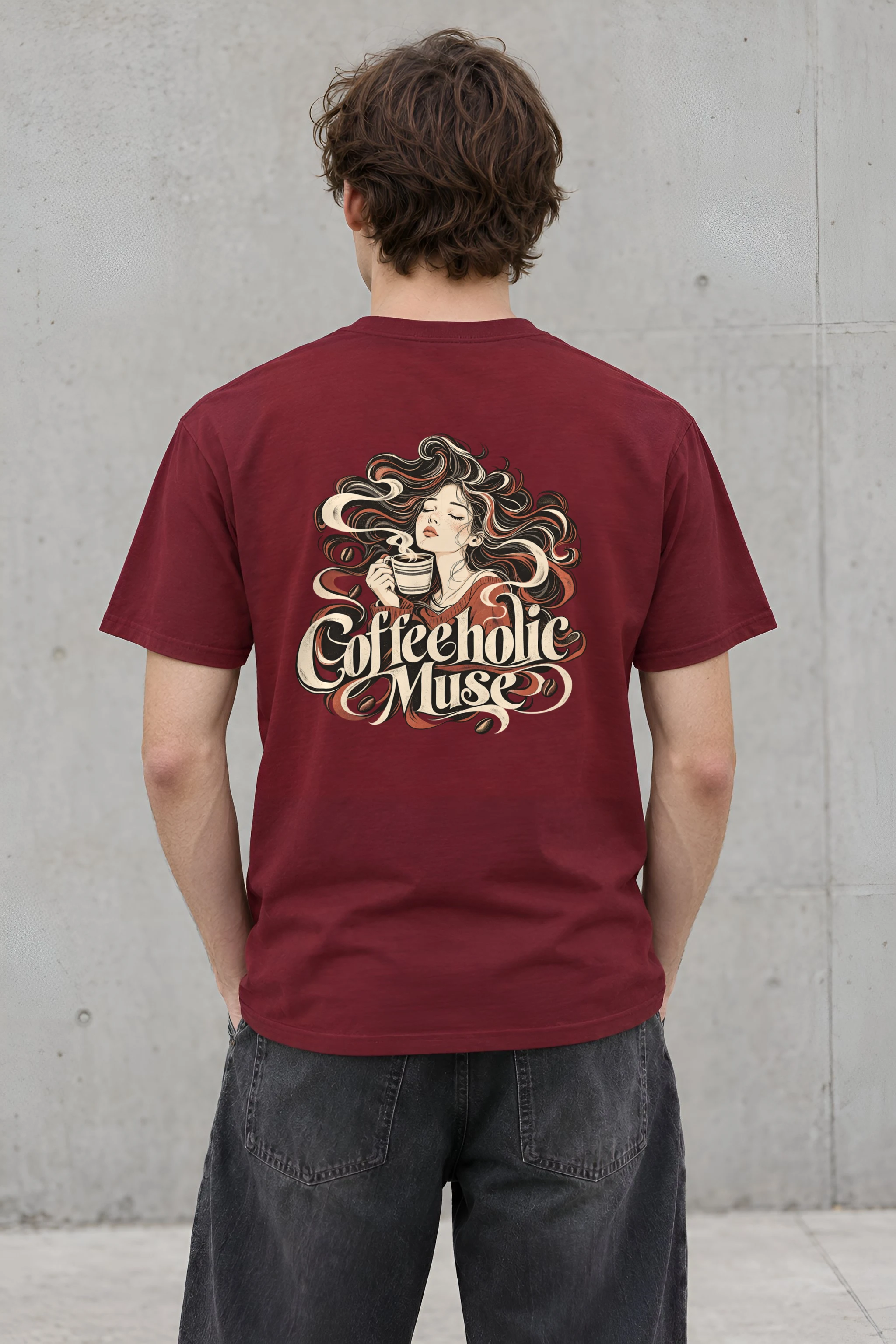 "Coffeeholic Muse" Heavyweight Unisex Crewneck T-shirt