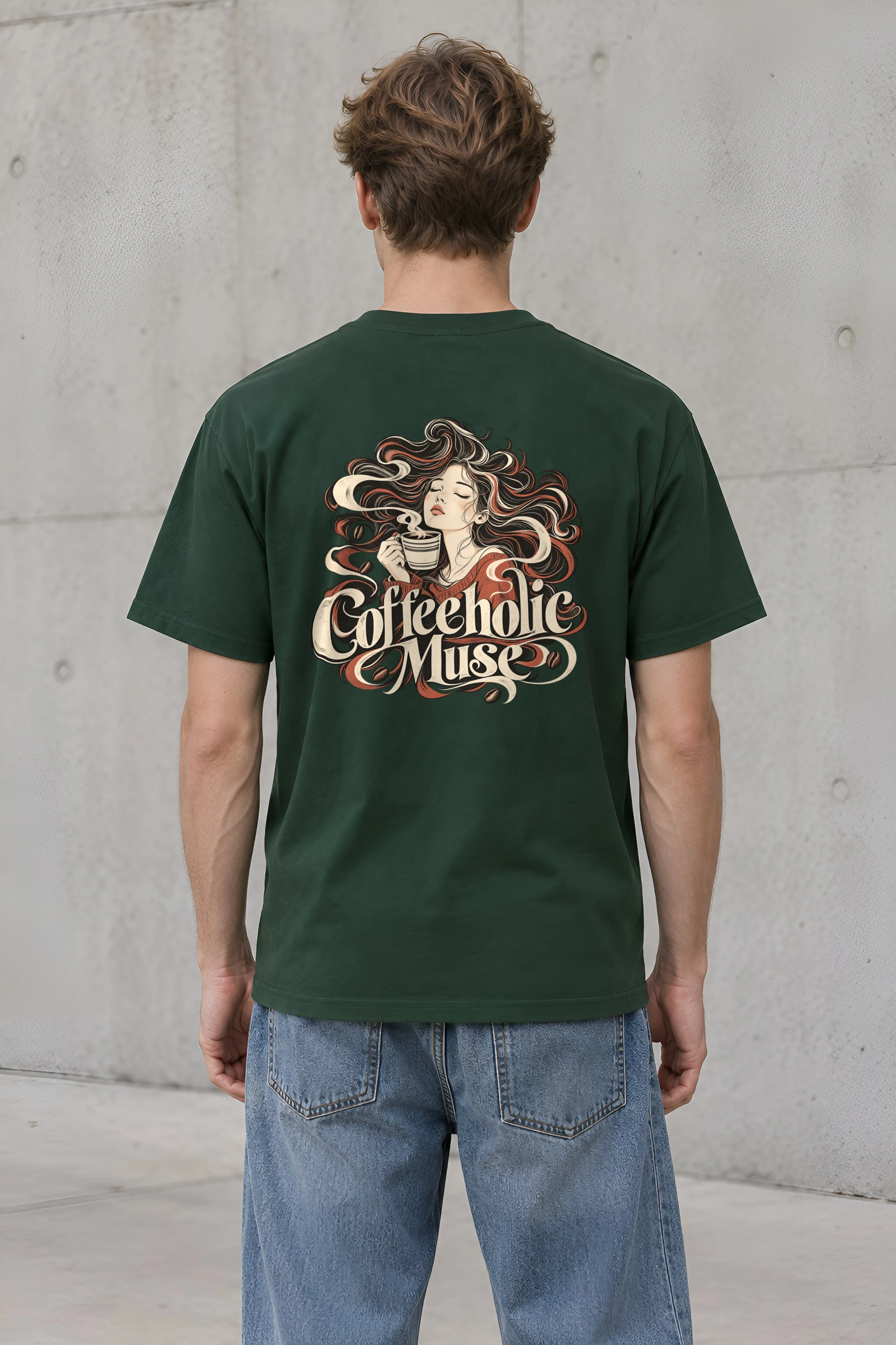 "Coffeeholic Muse" Heavyweight Unisex Crewneck T-shirt
