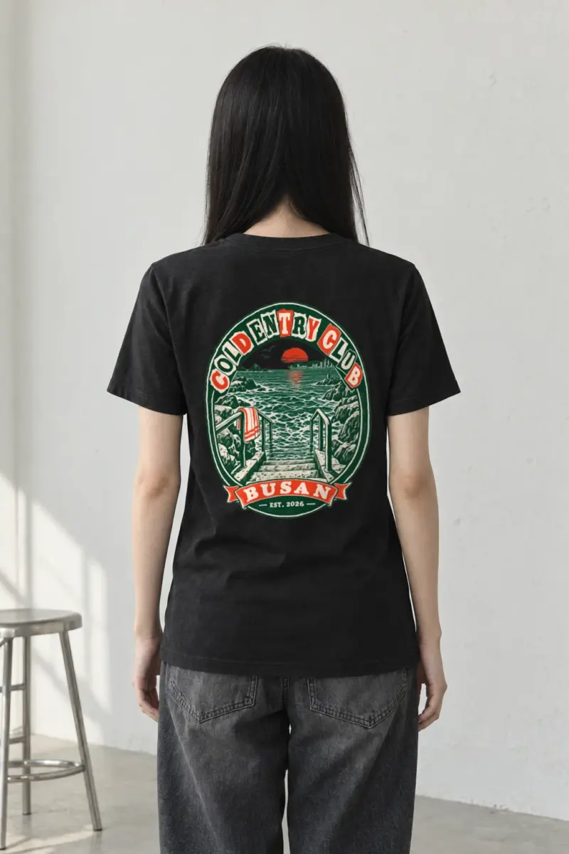 "Cold Entry Club Busan" Heavyweight Unisex Crewneck T-shirt