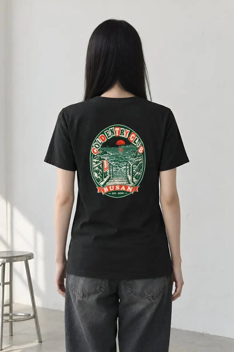 "Cold Entry Club Busan" Heavyweight Unisex Crewneck T-shirt