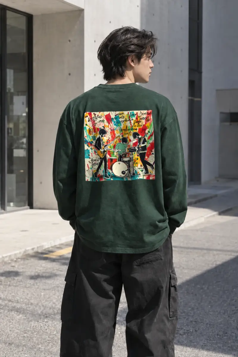 “Collage Rock Quartet” Unisex Longsleeve T-shirt | Gildan 2400