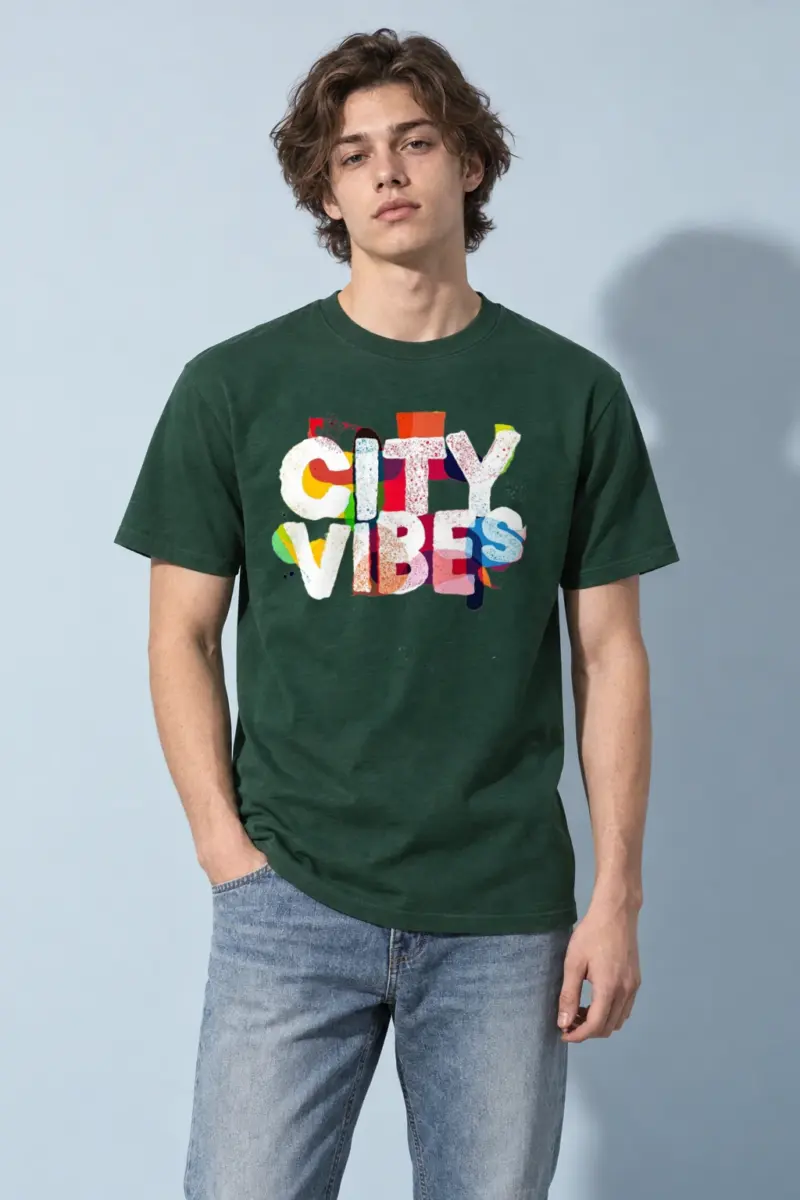 "Color Clash" Heavyweight Unisex Crewneck T-shirt | Gildan 5000