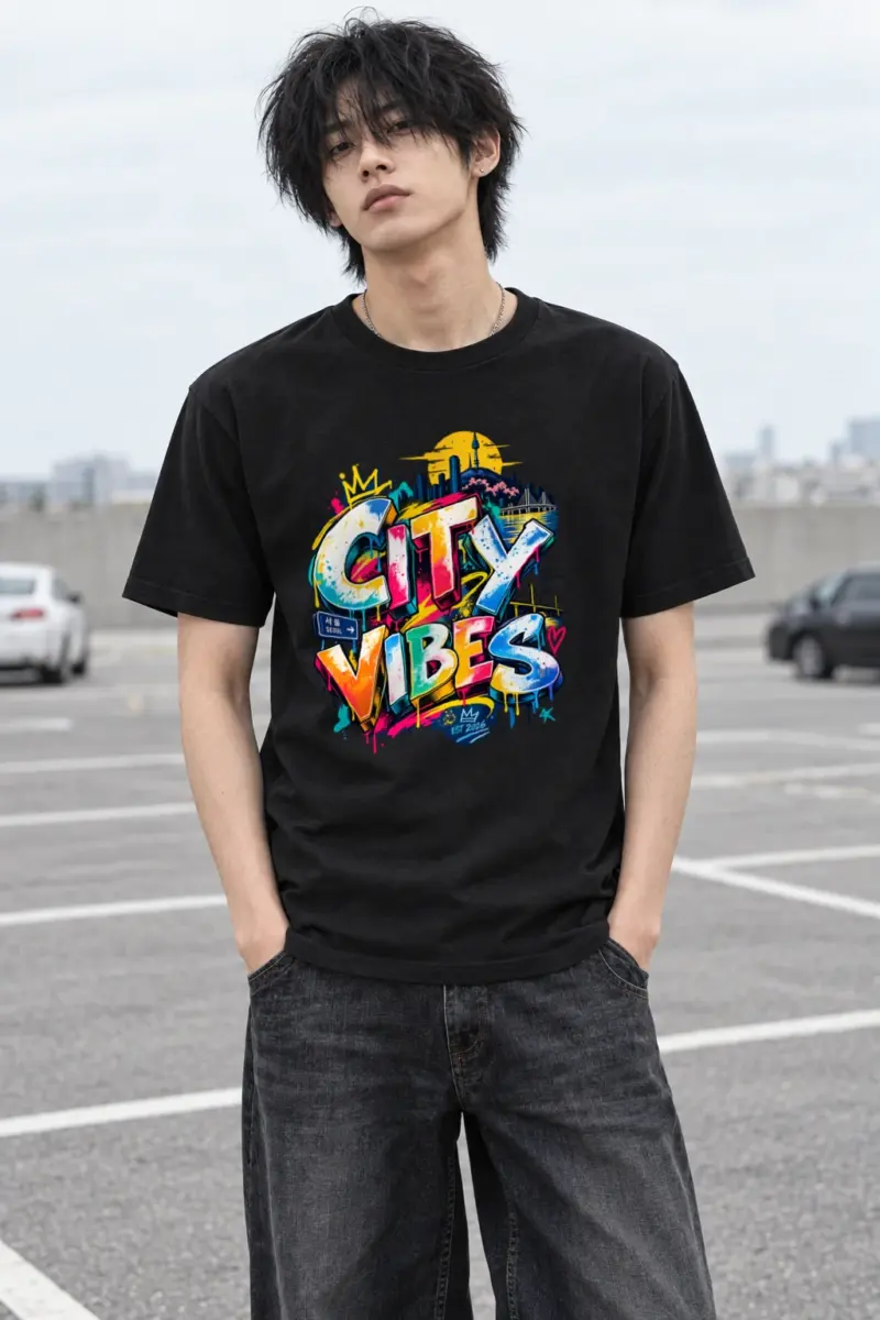 "City Vibes Seoul Edition" Heavyweight Unisex Crewneck T-shirt