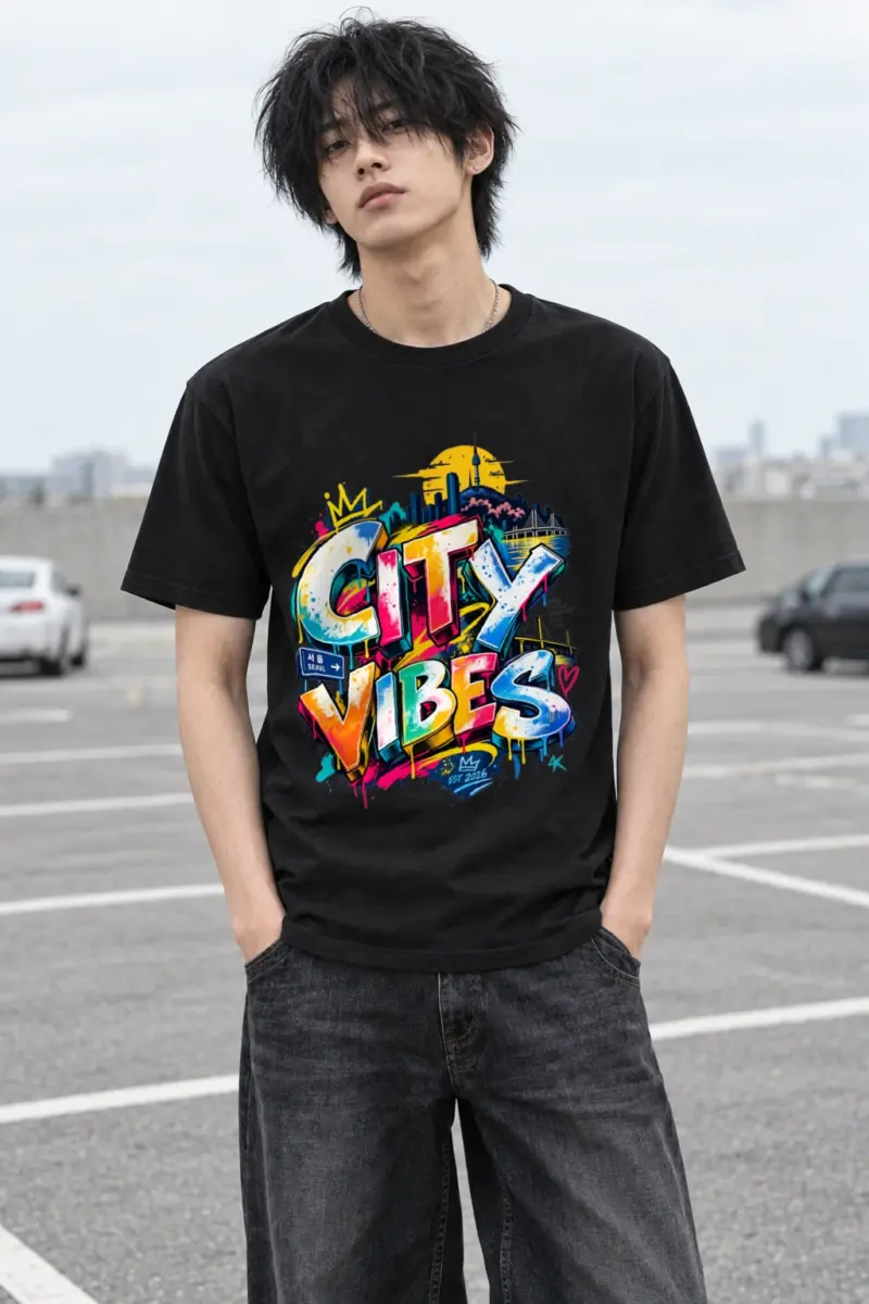 "City Vibes Seoul Edition" Heavyweight Unisex Crewneck T-shirt
