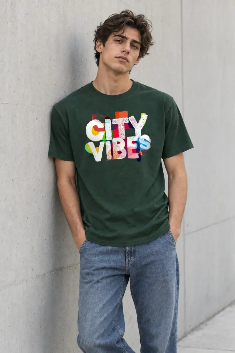 "Color Clash" Heavyweight Unisex Crewneck T-shirt | Gildan 5000