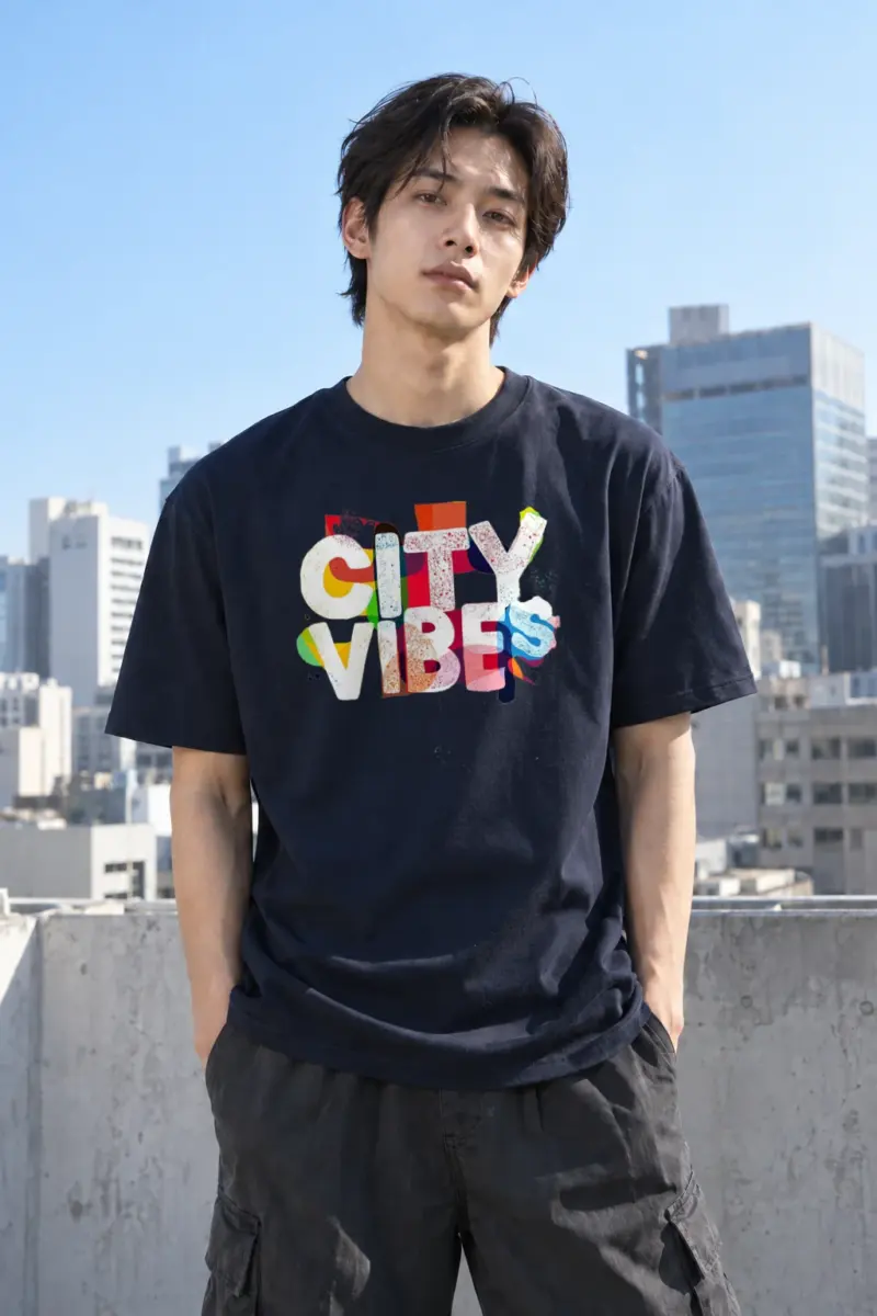 "Color Clash" Heavyweight Unisex Crewneck T-shirt | Gildan 5000