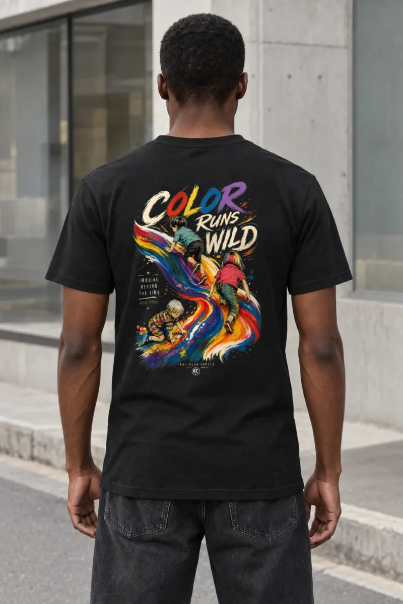"Color Run Wild" Heavyweight Unisex Crewneck T-shirt | Gildan 5000