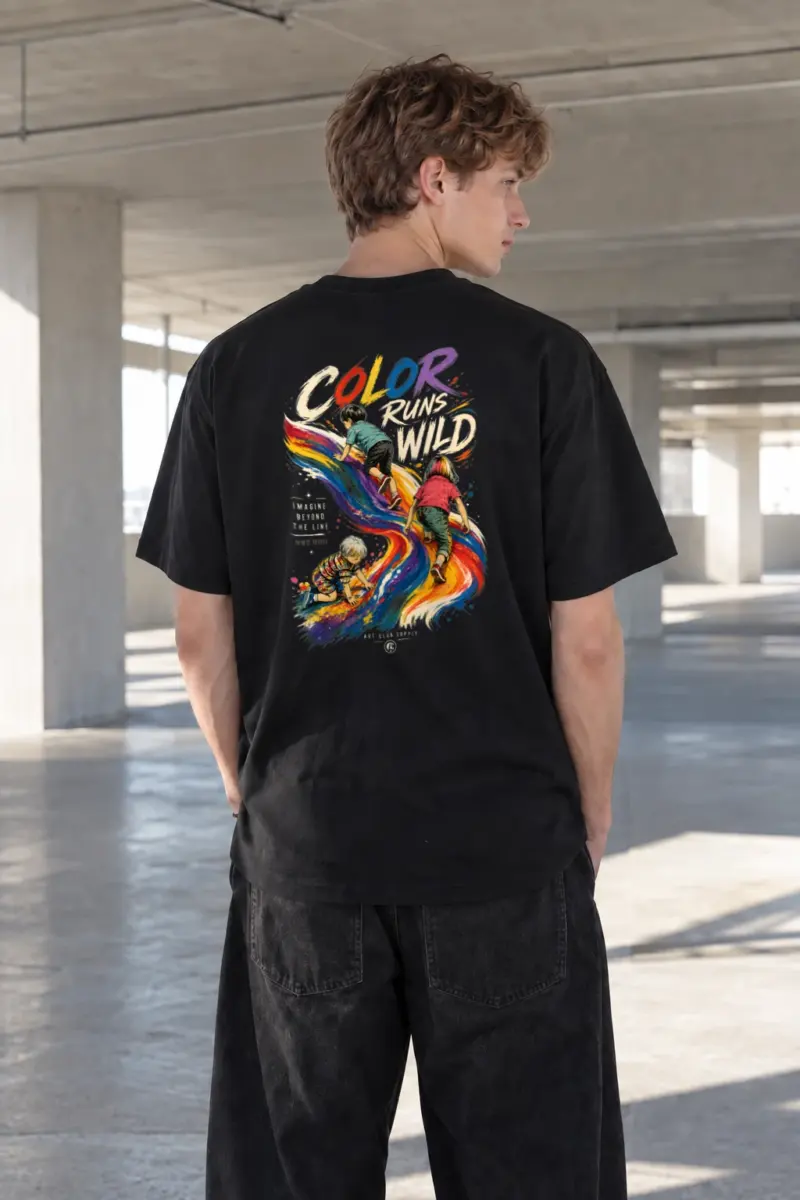 "Color Run Wild" Heavyweight Unisex Crewneck T-shirt | Gildan 5000