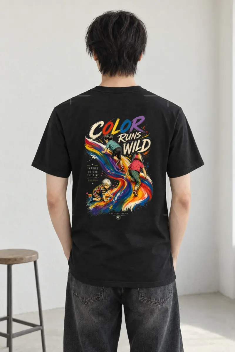 "Color Run Wild" Heavyweight Unisex Crewneck T-shirt