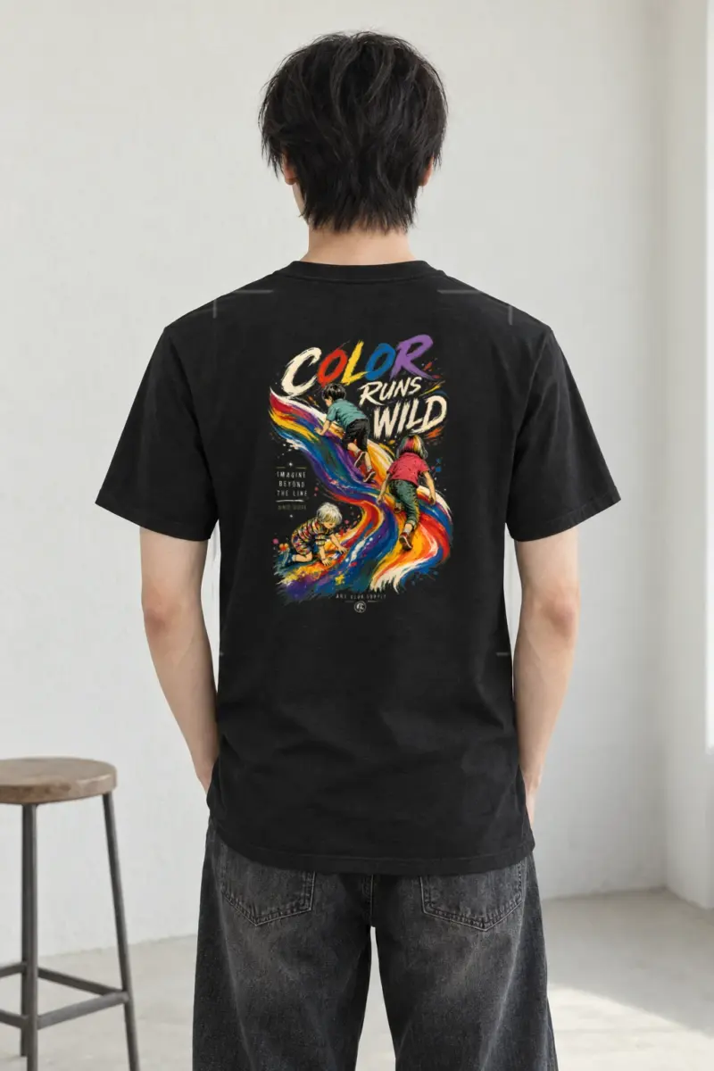 "Color Run Wild" Heavyweight Unisex Crewneck T-shirt
