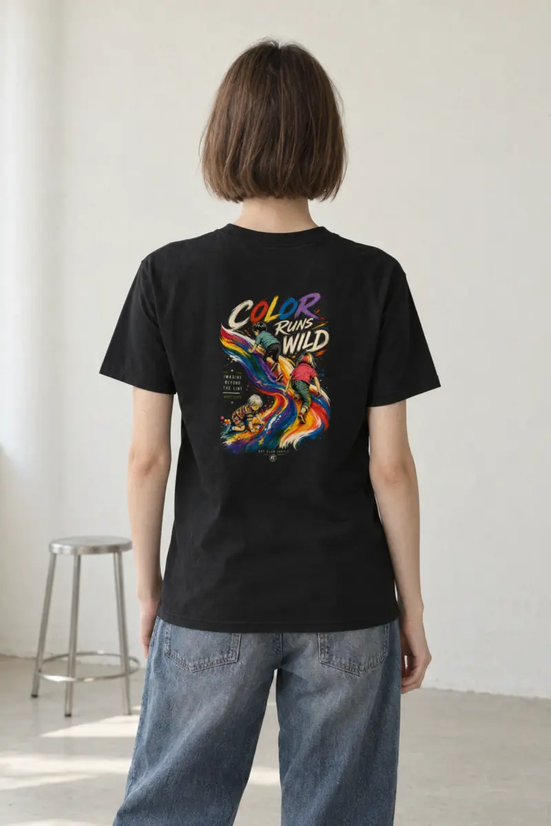 "Color Run Wild" Heavyweight Unisex Crewneck T-shirt