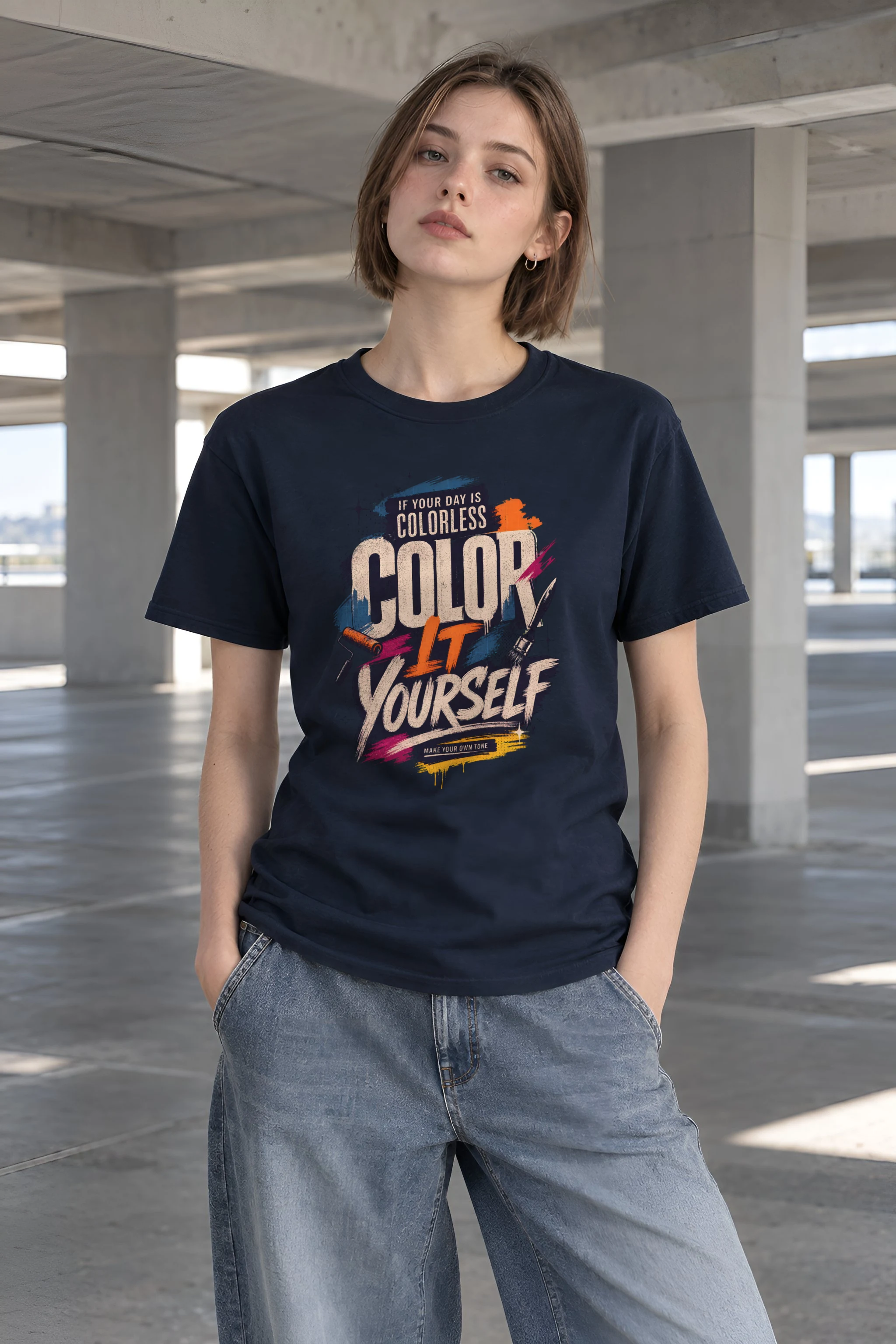 "Color Yourself" Heavyweight Unisex Crewneck T-shirt