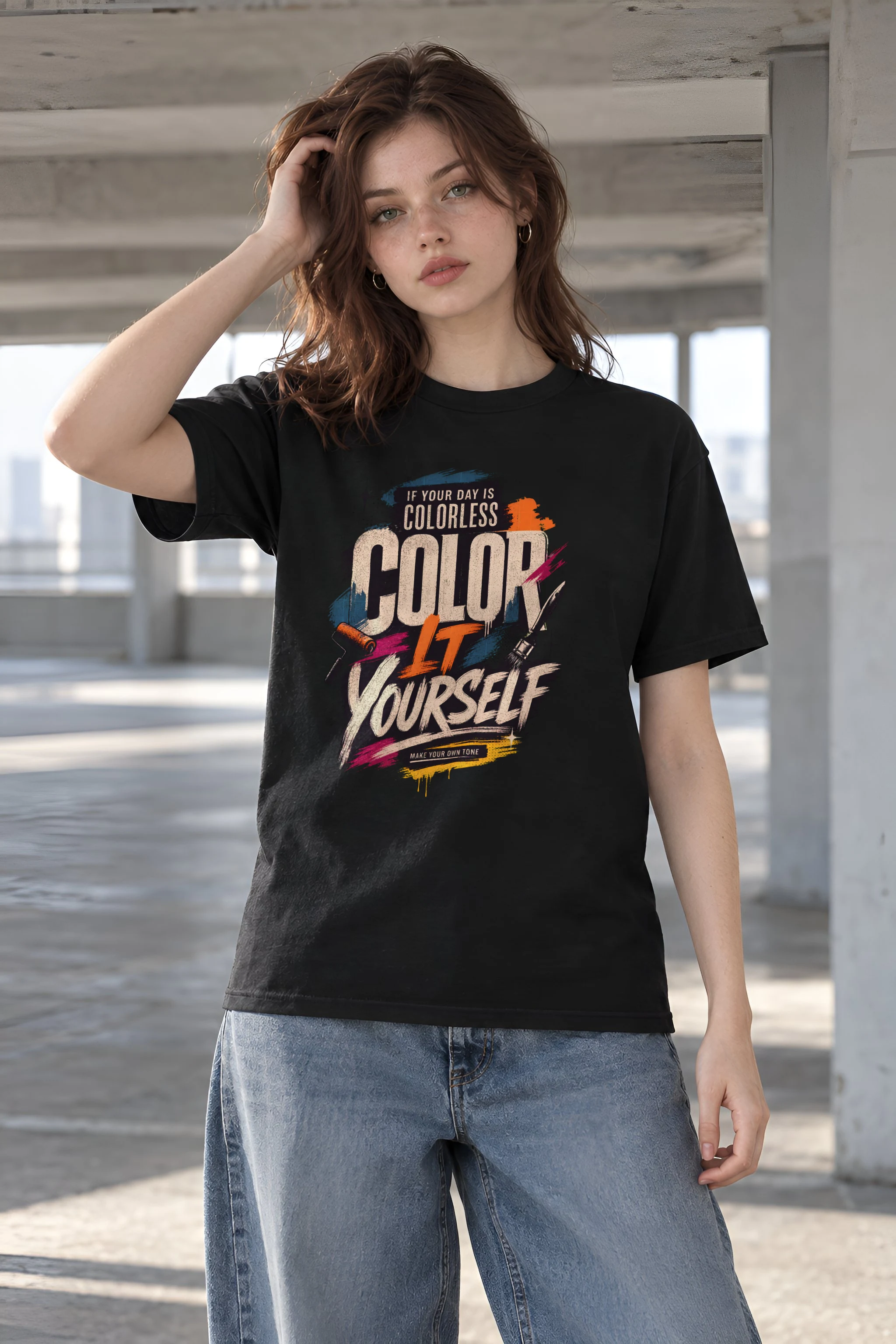 "Color Yourself" Heavyweight Unisex Crewneck T-shirt