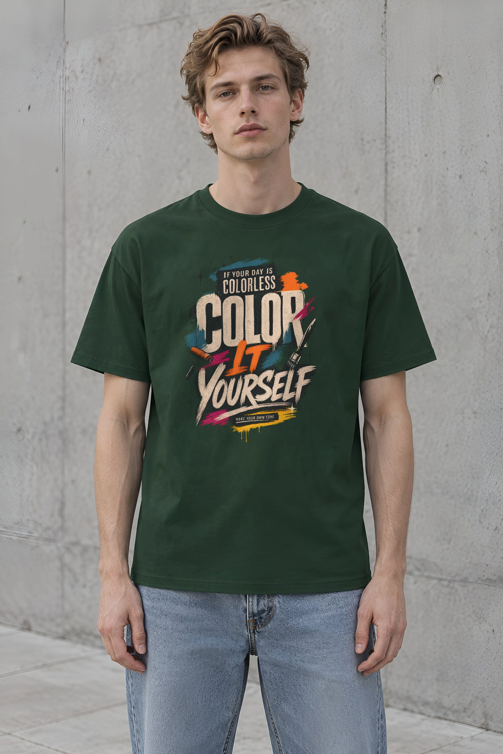 "Color Yourself" Heavyweight Unisex Crewneck T-shirt