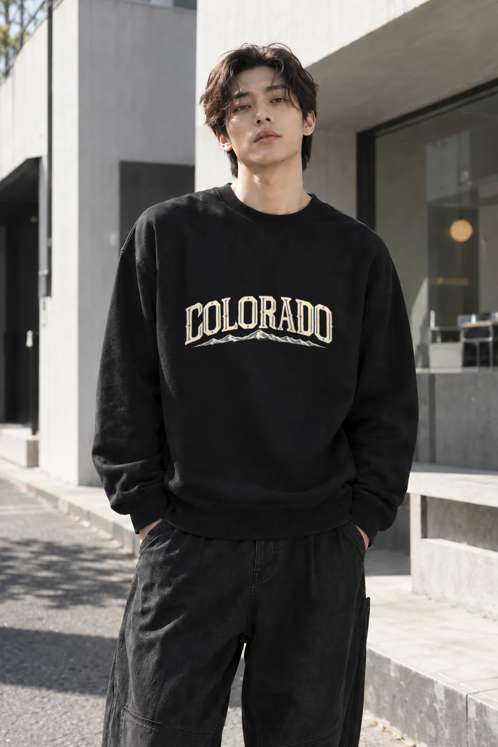 "Colorado Alpine Letterwork" Heavy Blend Unisex Crewneck Sweatshirt | Gildan 18000