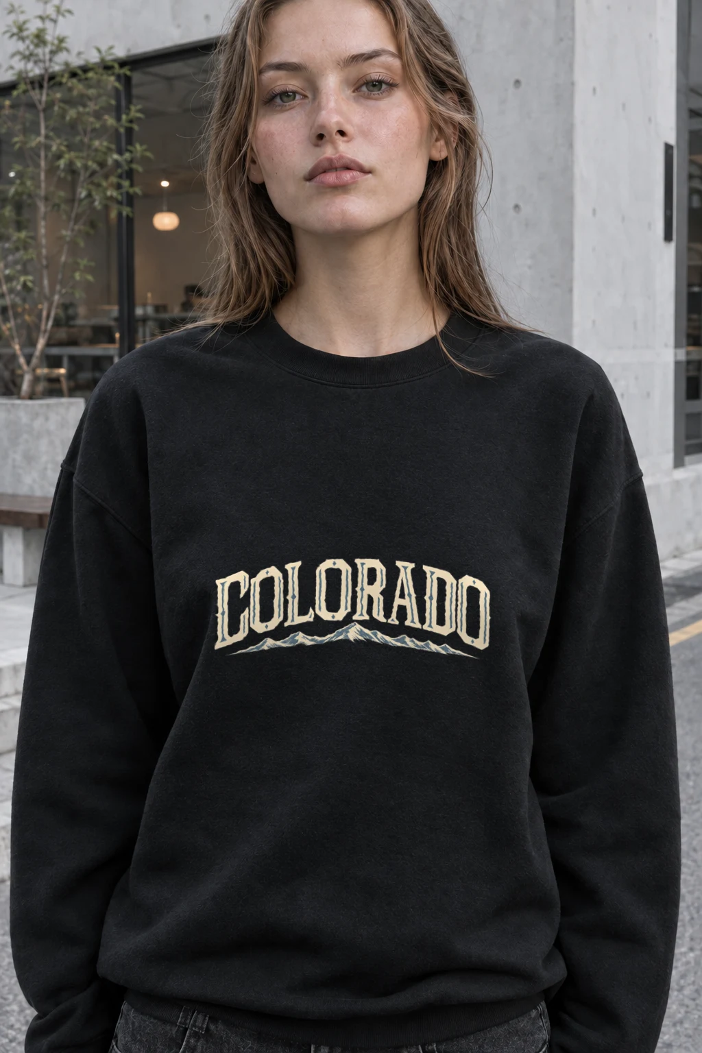 "Colorado Alpine Letterwork" Heavy Blend Unisex Crewneck Sweatshirt | Gildan 18000