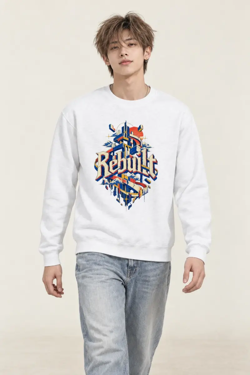 "Rebuilt Block Skyline" Heavy Blend Unisex Crewneck Sweatshirt