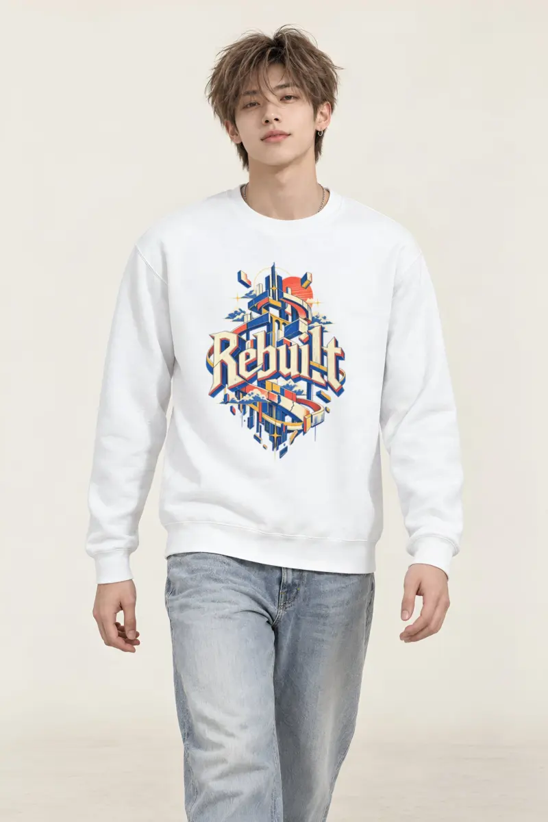 "Rebuilt Block Skyline" Heavy Blend Unisex Crewneck Sweatshirt