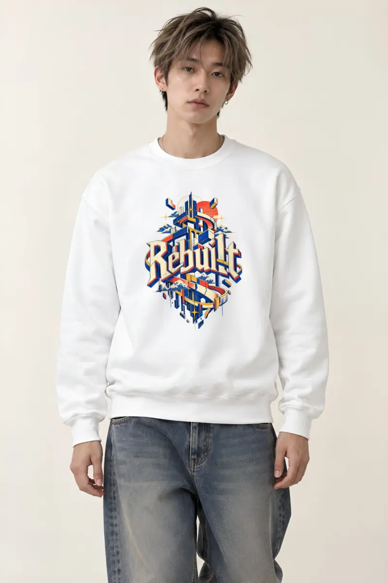 "Rebuilt Block Skyline" Heavy Blend Unisex Crewneck Sweatshirt