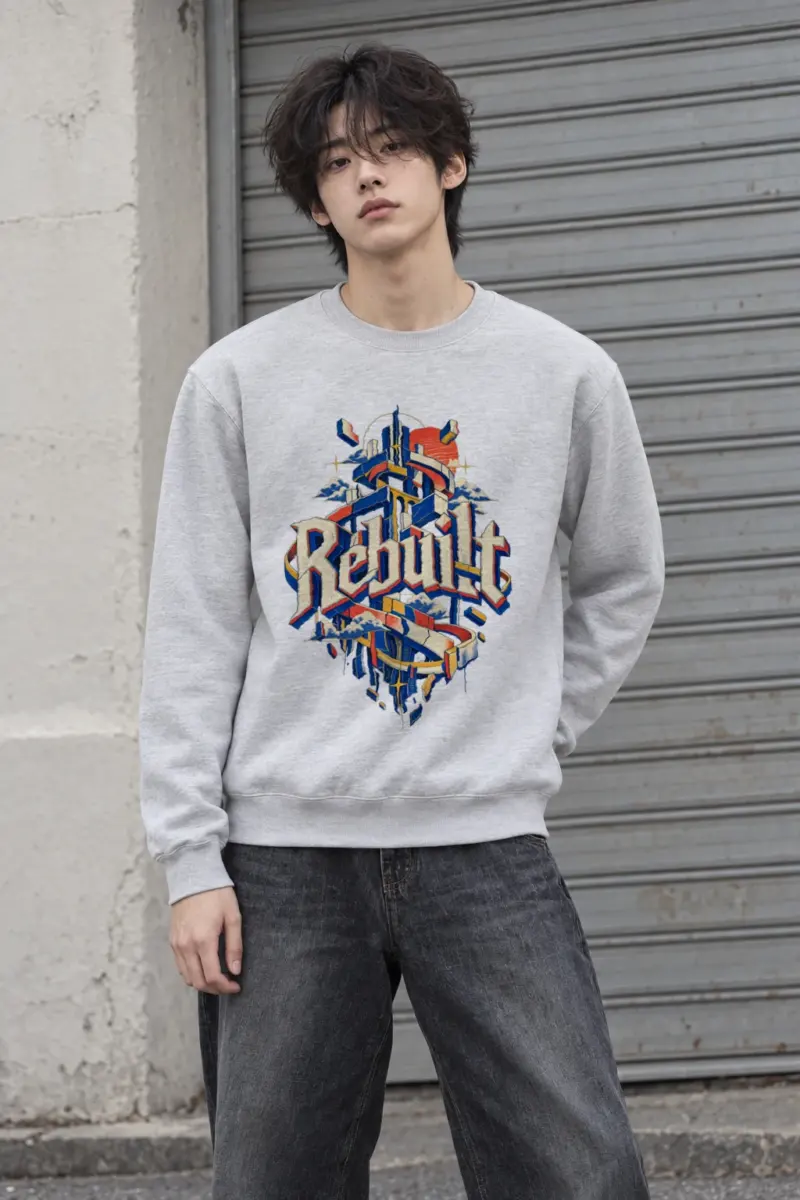 "Rebuilt Block Skyline" Heavy Blend Unisex Crewneck Sweatshirt