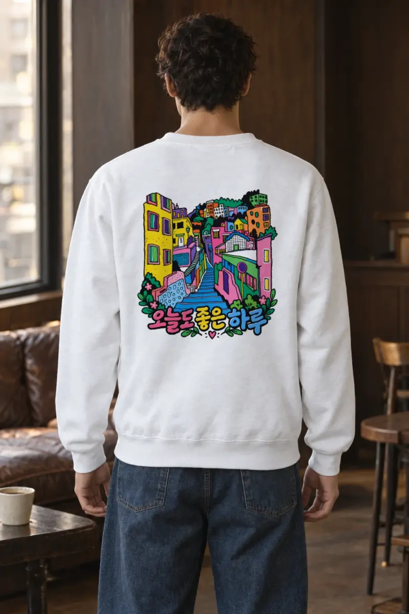 "Colorful Hillside Day" Heavy Blend Unisex Crewneck Sweatshirt | Gildan 18000