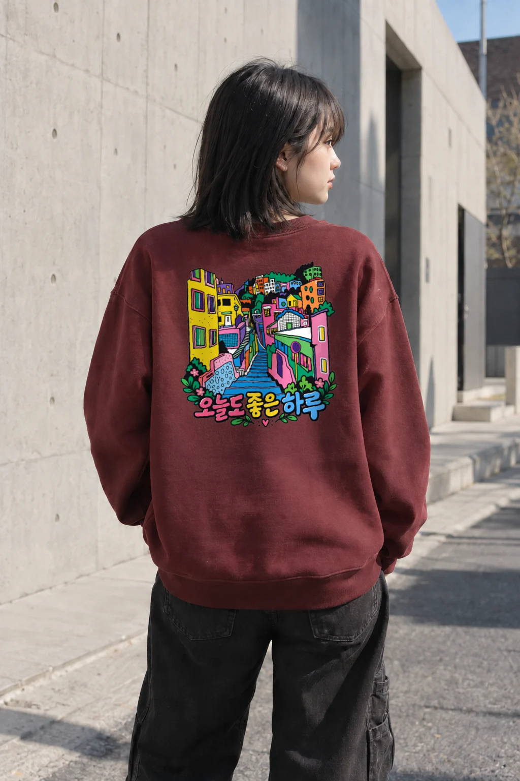 "Colorful Hillside Day" Heavy Blend Unisex Crewneck Sweatshirt | Gildan 18000