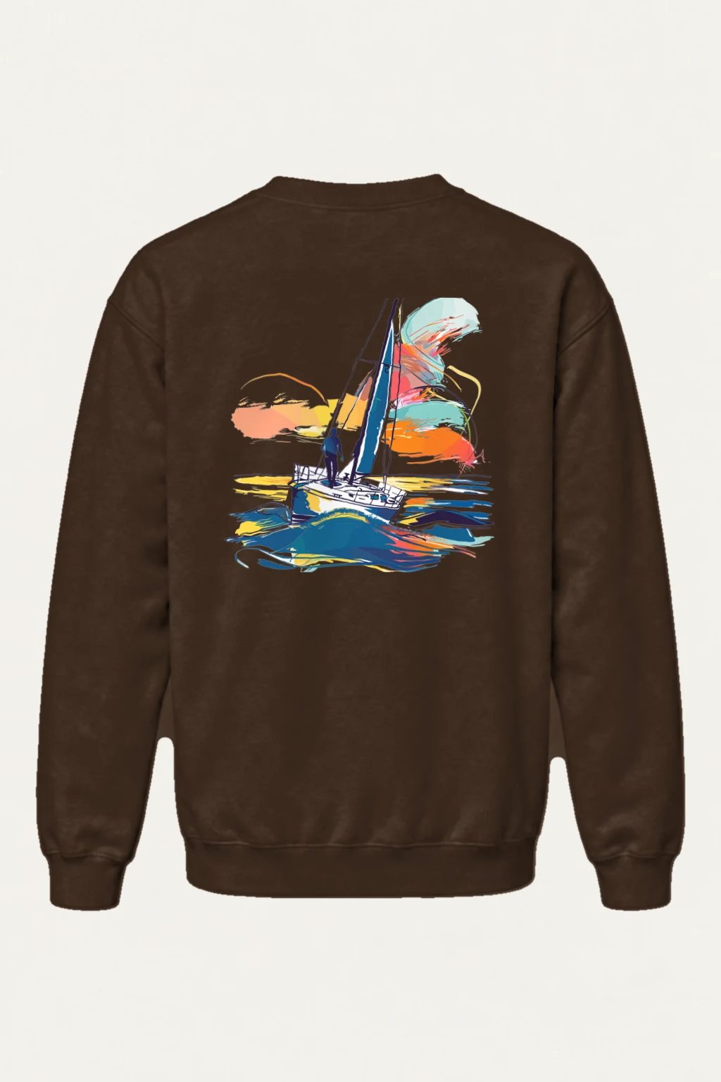 "Colorwave Sailboat" Heavy Blend Unisex Crewneck Sweatshirt | Gildan 18000