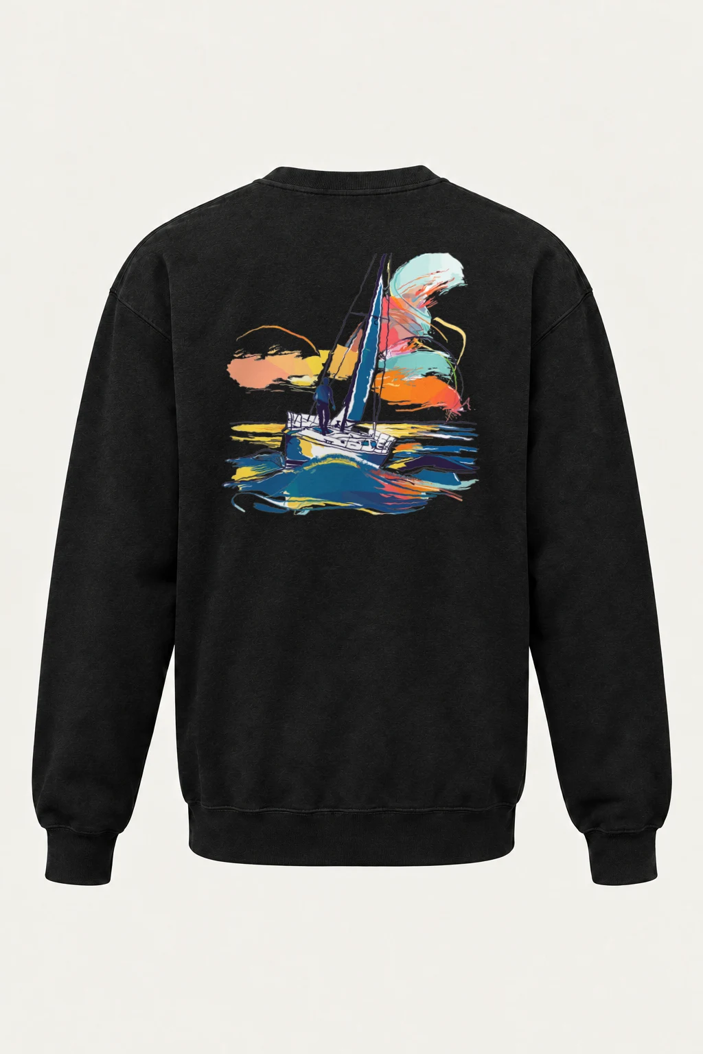 "Colorwave Sailboat" Heavy Blend Unisex Crewneck Sweatshirt | Gildan 18000