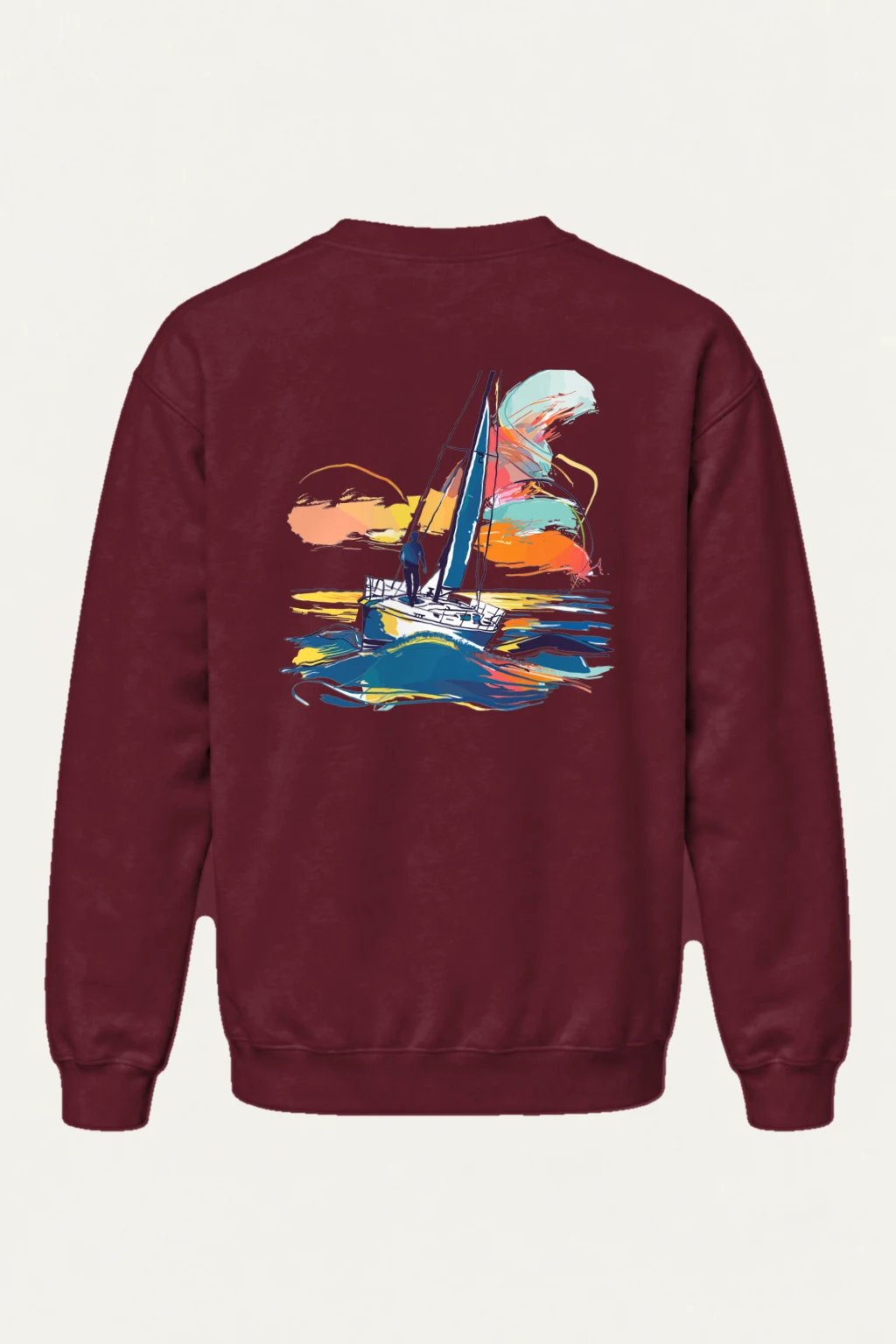 "Colorwave Sailboat" Heavy Blend Unisex Crewneck Sweatshirt | Gildan 18000