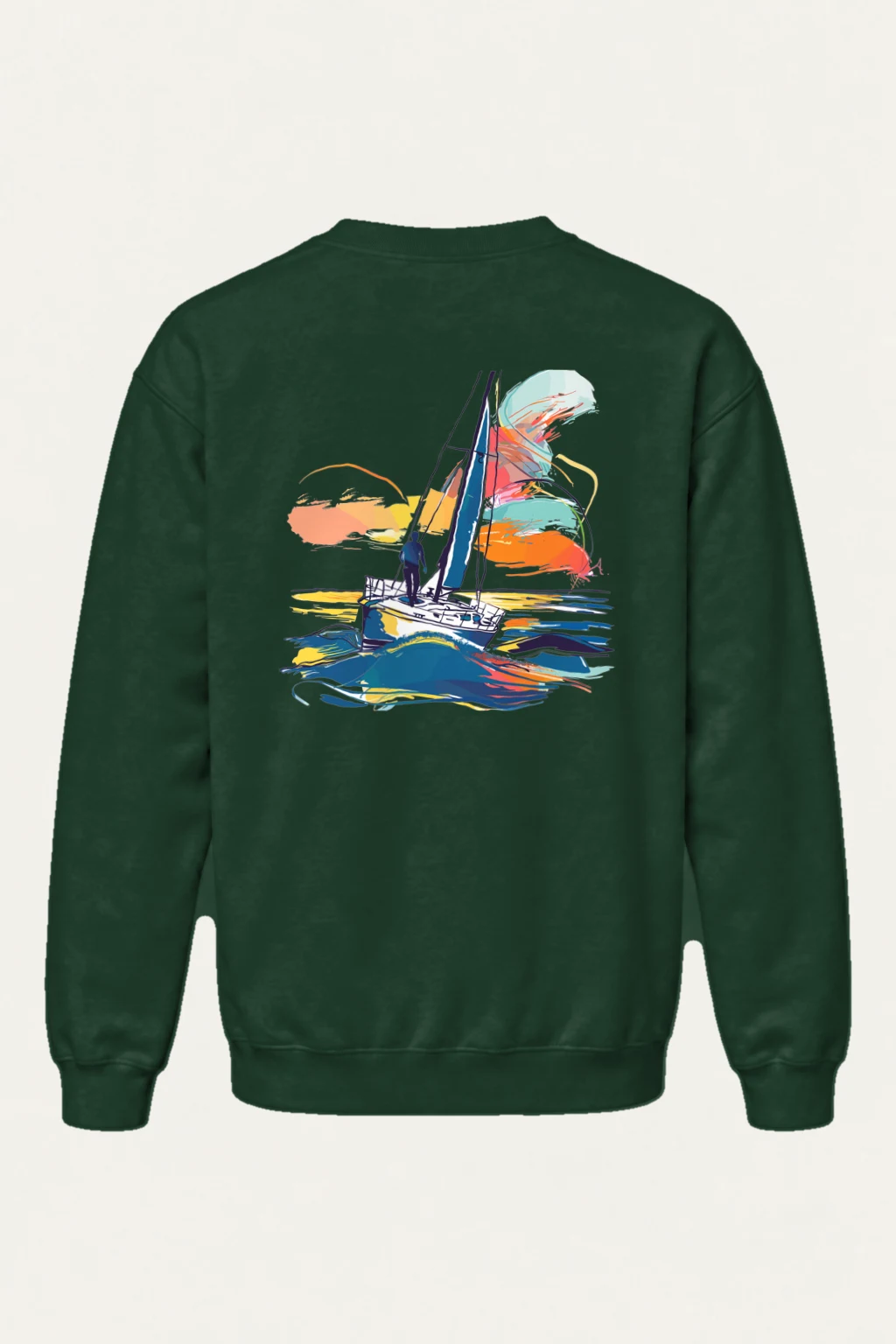 "Colorwave Sailboat" Heavy Blend Unisex Crewneck Sweatshirt | Gildan 18000
