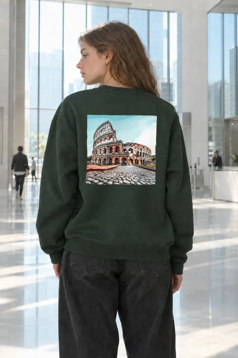 "Colosseum Street View" Heavy Blend Unisex Crewneck Sweatshirt | Gildan 18000