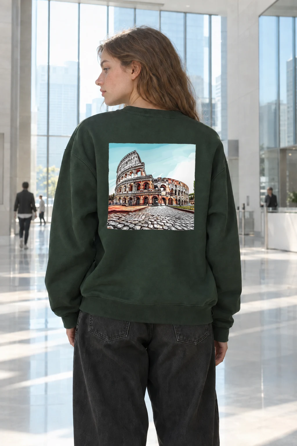"Colosseum Street View" Heavy Blend Unisex Crewneck Sweatshirt | Gildan 18000