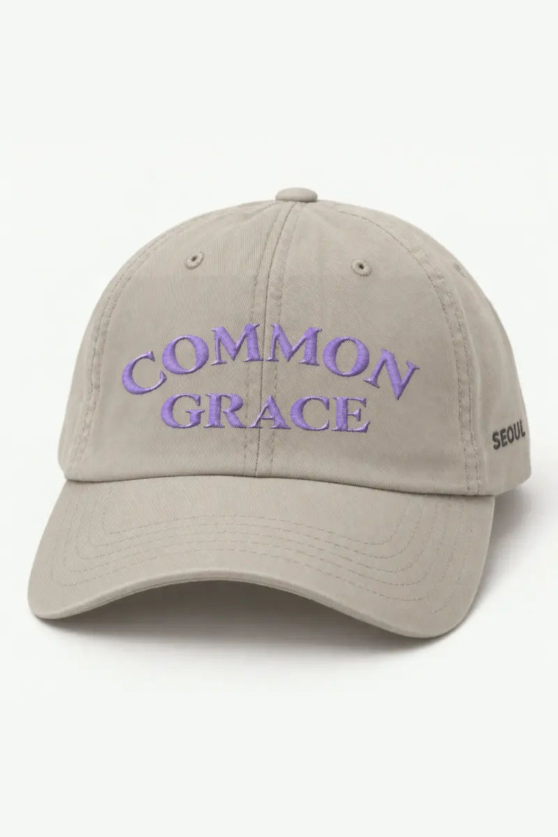 "Common Grace" Classic Dad Hat · Embroidered — stone/cap-front