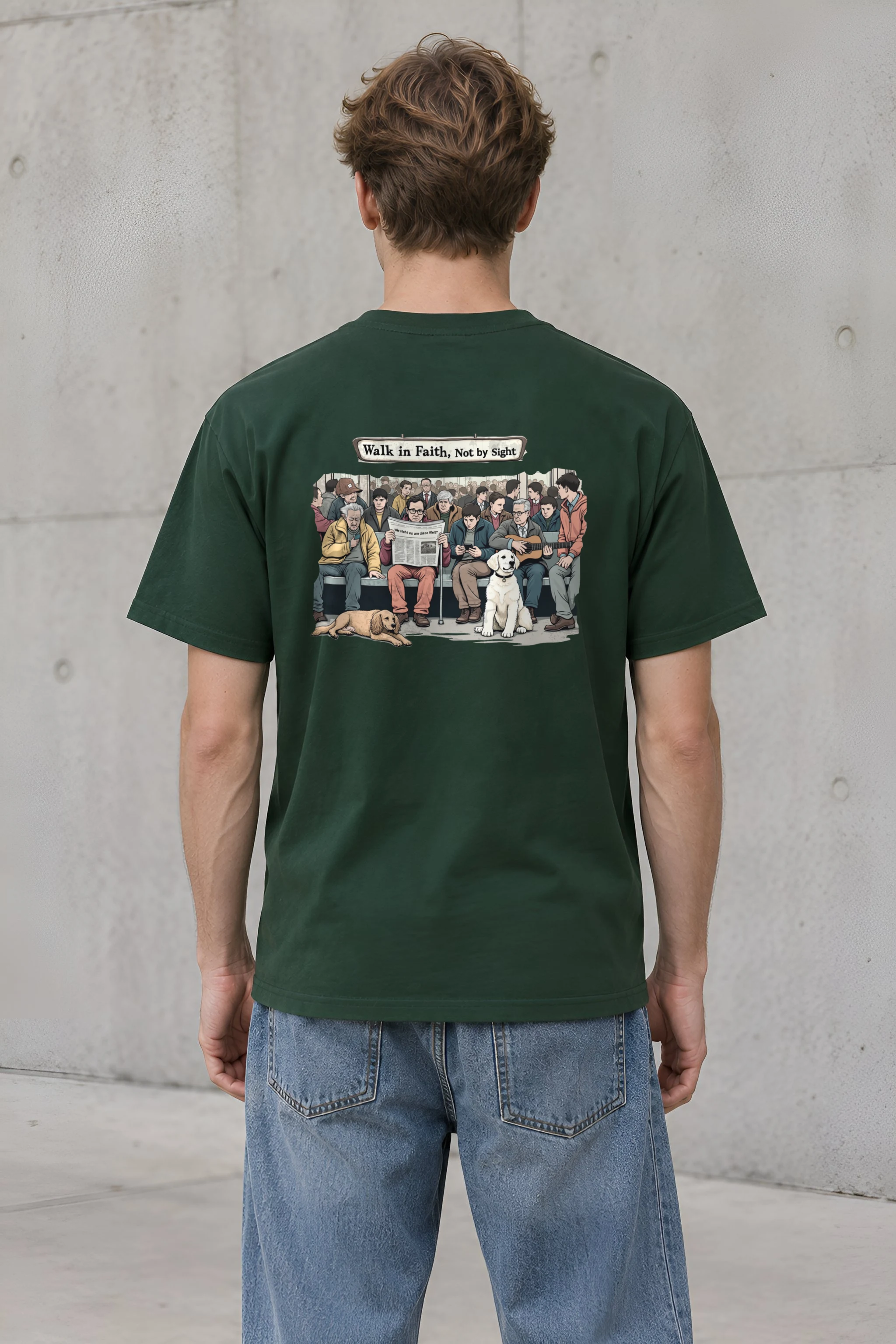 "Commute In Contrast" Heavyweight Unisex Crewneck T-shirt