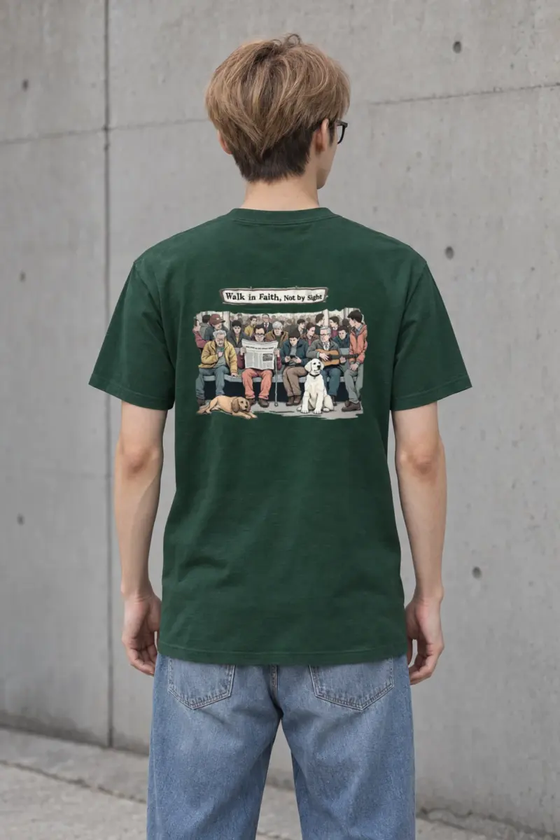 "Commute In Contrast" Heavyweight Unisex Crewneck T-shirt