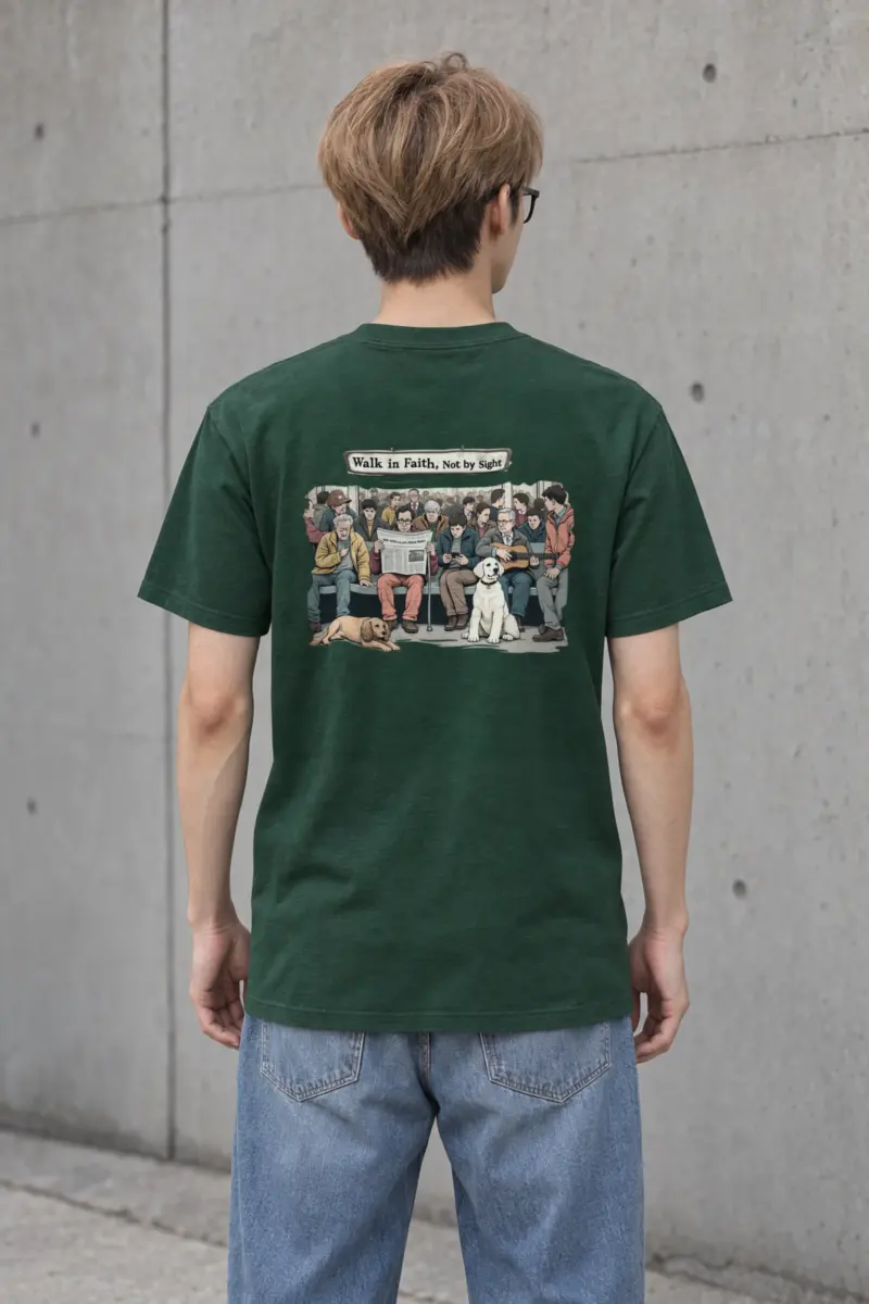 "Commute In Contrast" Heavyweight Unisex Crewneck T-shirt