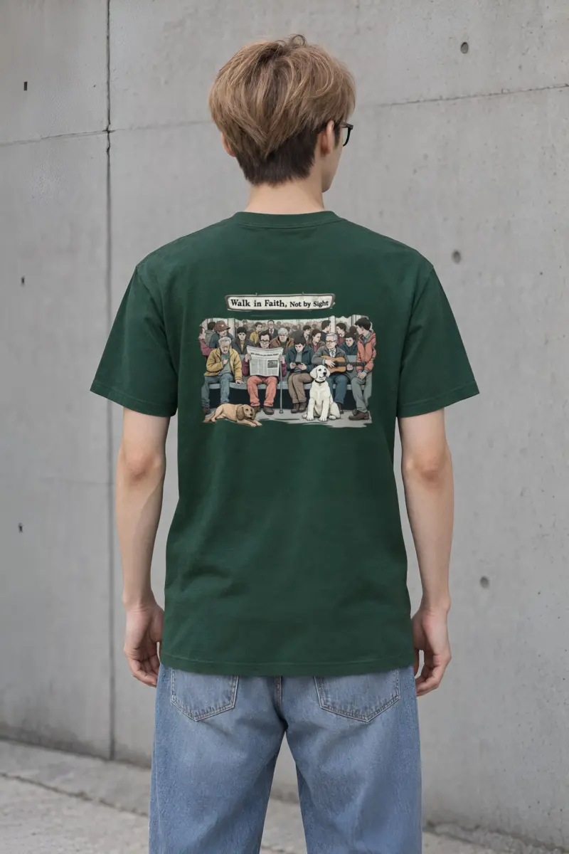 "Commute In Contrast" Heavyweight Unisex Crewneck T-shirt