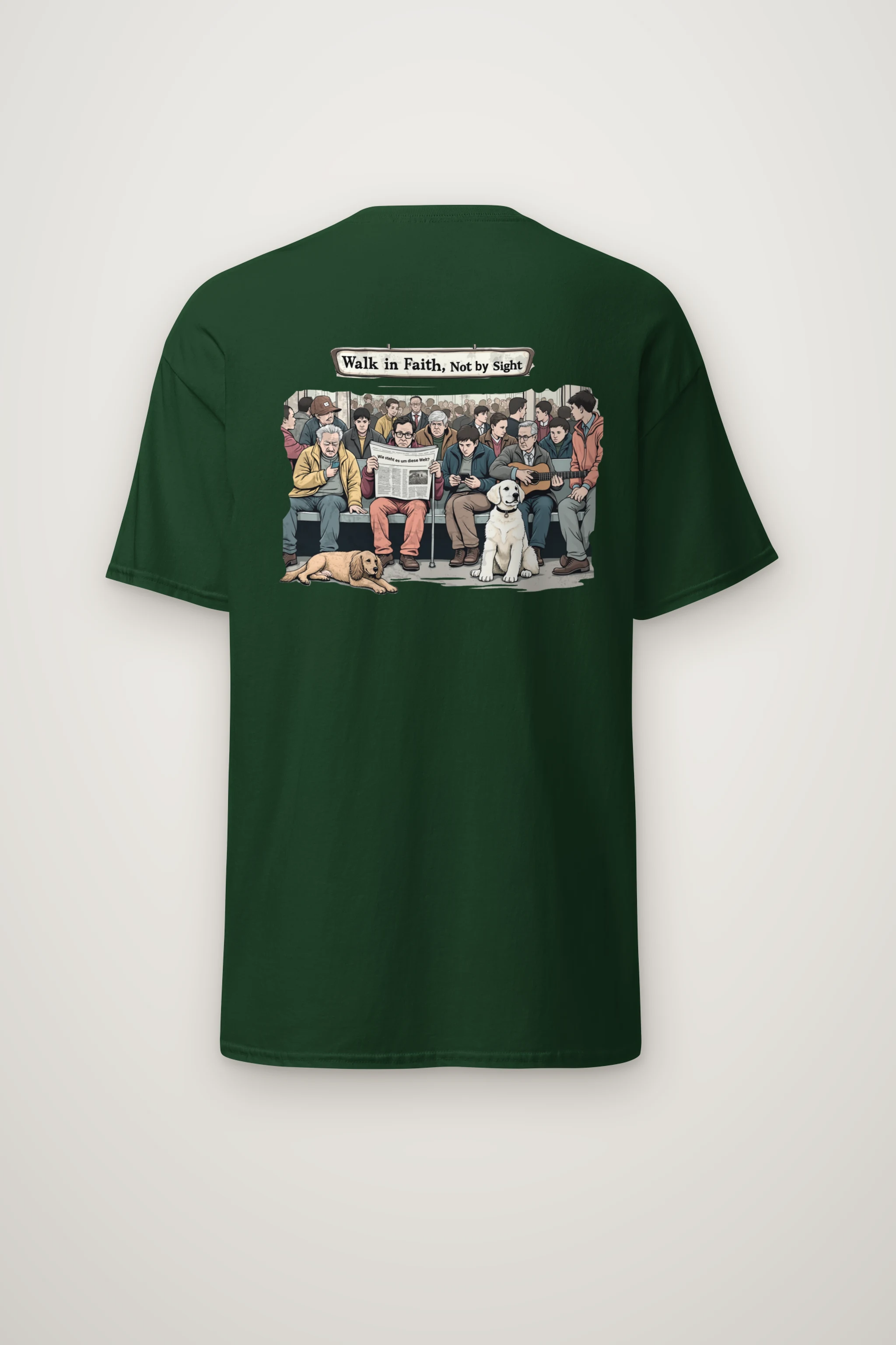 "Commute In Contrast" Heavyweight Unisex Crewneck T-shirt