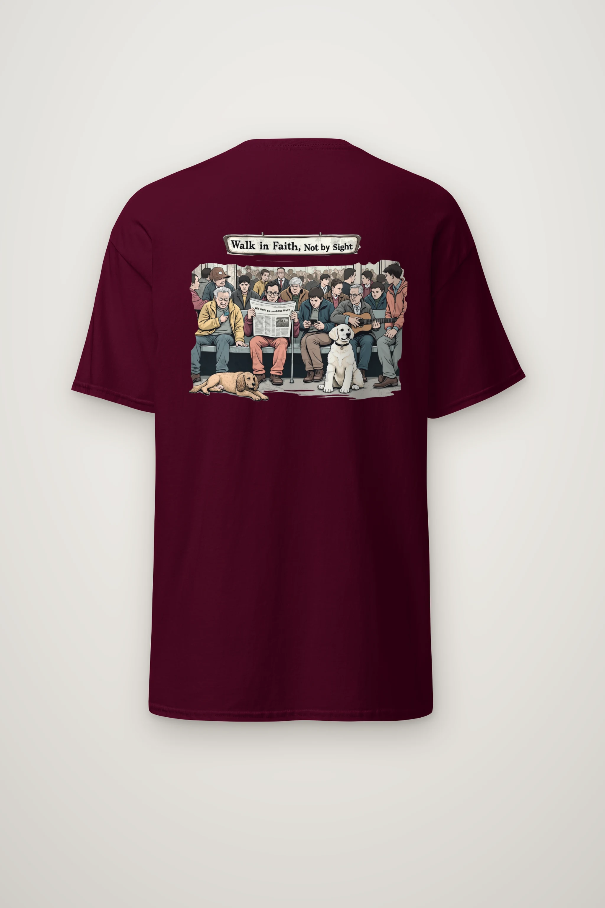 "Commute In Contrast" Heavyweight Unisex Crewneck T-shirt